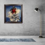 تابلو فرش دستباف طرح ترنج عشق