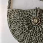 کیف بافت طوسی دستباف