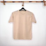 تیشرت ریز بافت نخ پنبه کرم