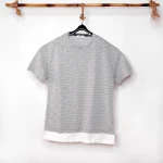 تیشرت بافت بوکله طوسی پایین سفید