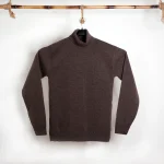 بافت یقه اسکیپارچه اسپاندکس قهوه ای